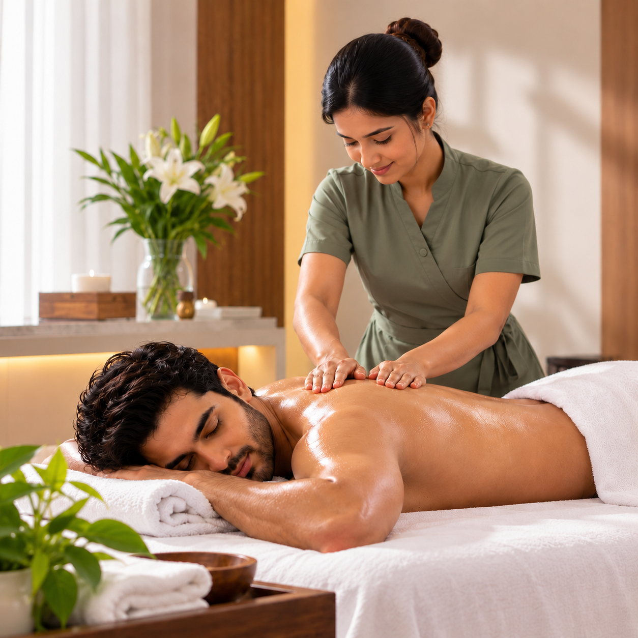 Full body massage treatment at Ocean Thai Spa in Indore