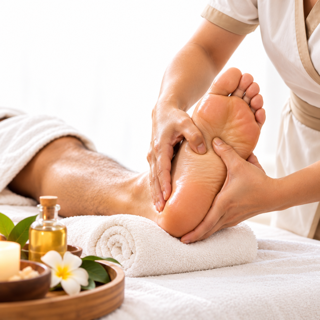Foot reflexology treatment at Ocean Thai Spa in Indore
